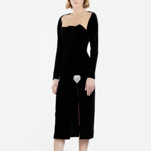 ISO: SILVIA ASTORE Black Velvet Embellished Dress Size 38 or 40 - Picture 1 of 2